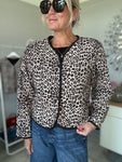 Leopard Quilted Jacket - Tan | Grey