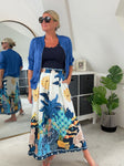Cobalt Silk Mix 1/2 Sleeve Bomber Jacket