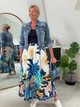 Cobalt Celestial Print Summer Skirt