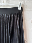 Black Metallic Pleated Skirt