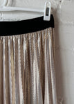 Champagne Gold Metallic Pleated Skirt