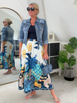 Cobalt Celestial Print Summer Skirt