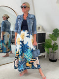 Cobalt Celestial Print Summer Skirt
