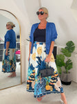 Cobalt Silk Mix 1/2 Sleeve Bomber Jacket