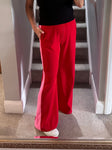 Red/Pink Stripe Wide Leg Trousers