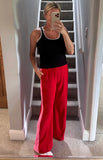 Red/Pink Stripe Wide Leg Trousers