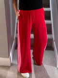 Red/Pink Stripe Wide Leg Trousers