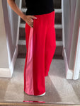 Red/Pink Stripe Wide Leg Trousers