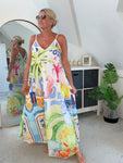 Lemon Stripe Floaty Maxi Dress