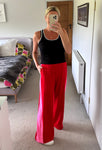 Red/Pink Stripe Wide Leg Trousers