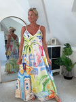 Lemon Stripe Floaty Maxi Dress
