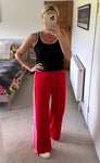 Red/Pink Stripe Wide Leg Trousers