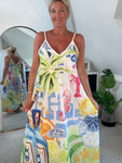 Lemon Stripe Floaty Maxi Dress