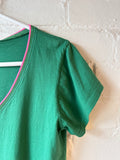 Green/Pink Contrast Edge T Shirt