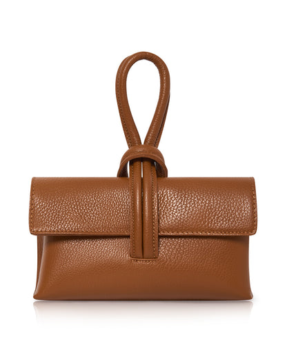 Dark Tan Loop Clutch/Cross Body Bag