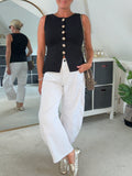 Black Waistcoat with Gold Buttons