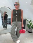 Khaki Waistcoat with Gold Buttons