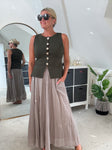 Khaki Waistcoat with Gold Buttons