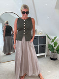 Khaki Waistcoat with Gold Buttons