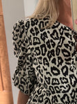 Leopard Tie Front Peplum Top