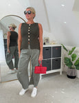 Khaki Waistcoat with Gold Buttons