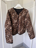 Leopard Quilted Jacket - Tan | Grey