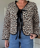 Leopard Quilted Bow Tie Jacket