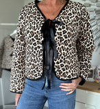 Leopard Quilted Bow Tie Jacket