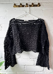 Black Cropped Crochet Top