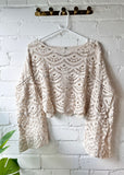 Cream Cropped Crochet Top