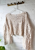 Cream Cropped Crochet Top