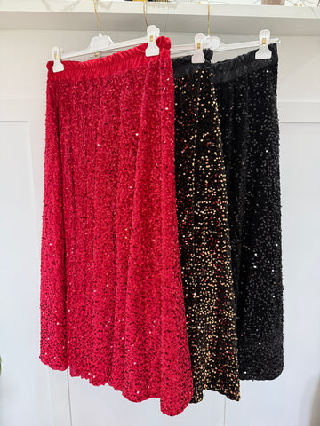 Sequin Maxi Skirt