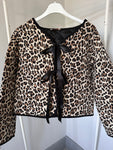 Leopard Quilted Bow Tie Jacket