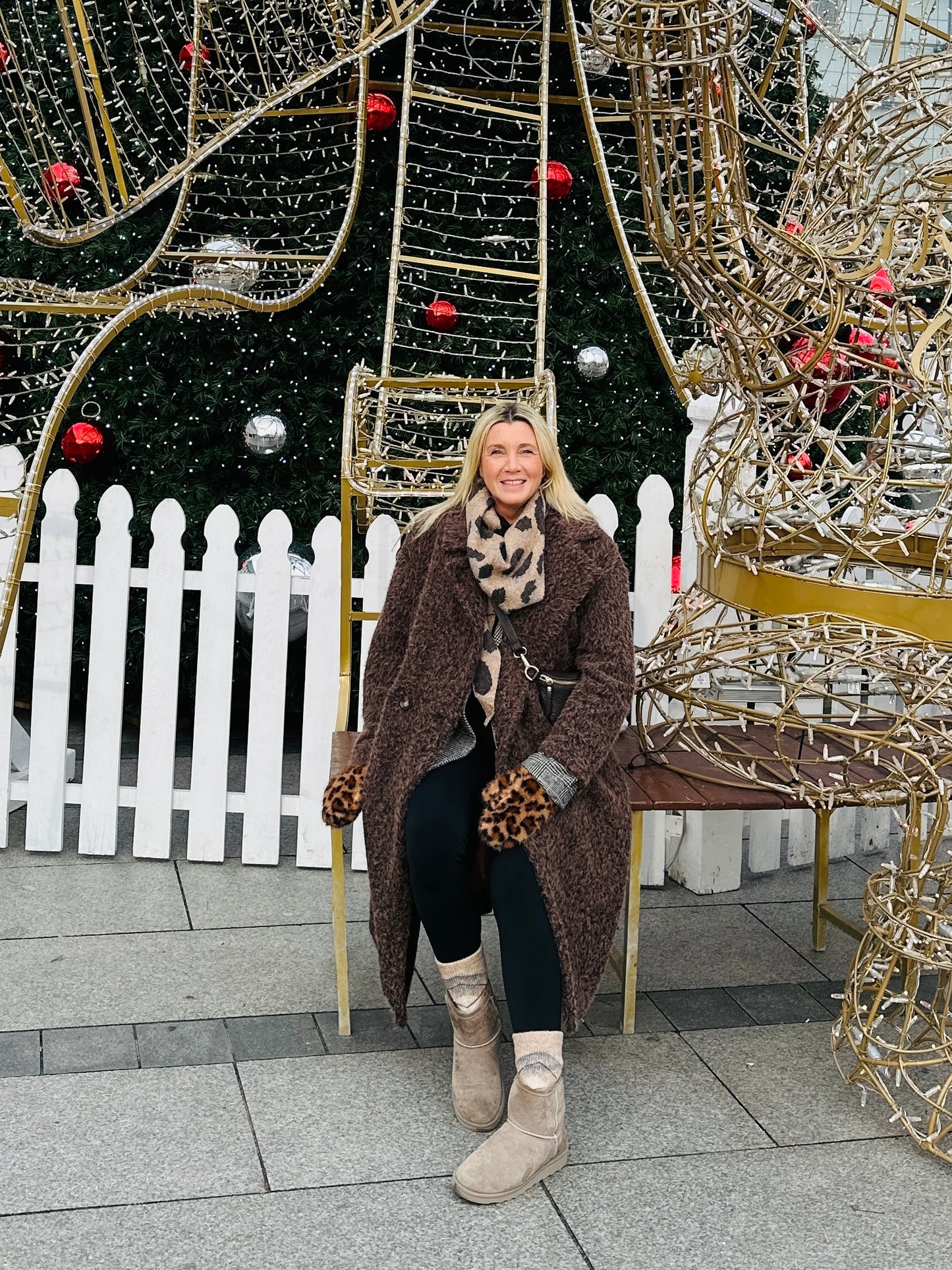 Camel Triangle Leopard Print Scarf - PRE ORDER