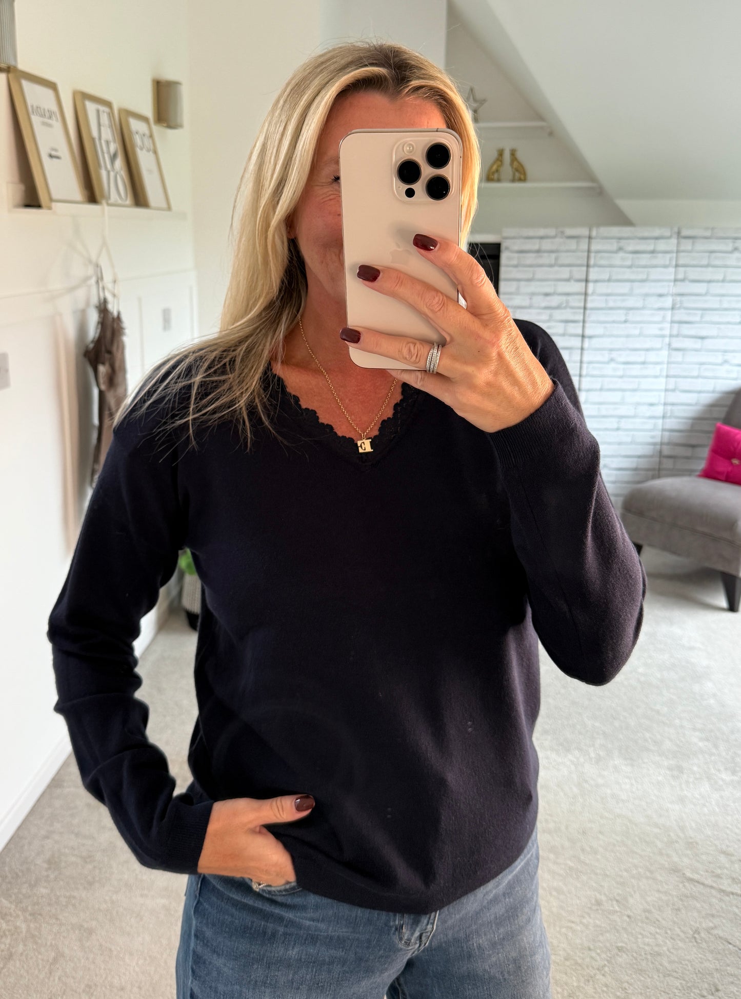 Soft Lace V Neck Jumper | 3 colours