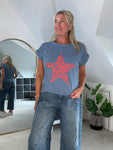 Stone Neon Leopard Star T shirt