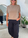 Mocha Fluffy S/S Jumper