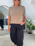 Mocha Fluffy S/S Jumper