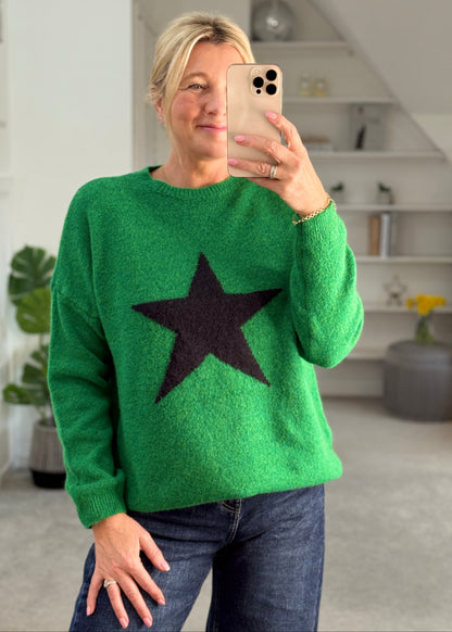 Green/Navy Star Jumper