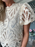 Cream Puff Short Sleeve Lace Top