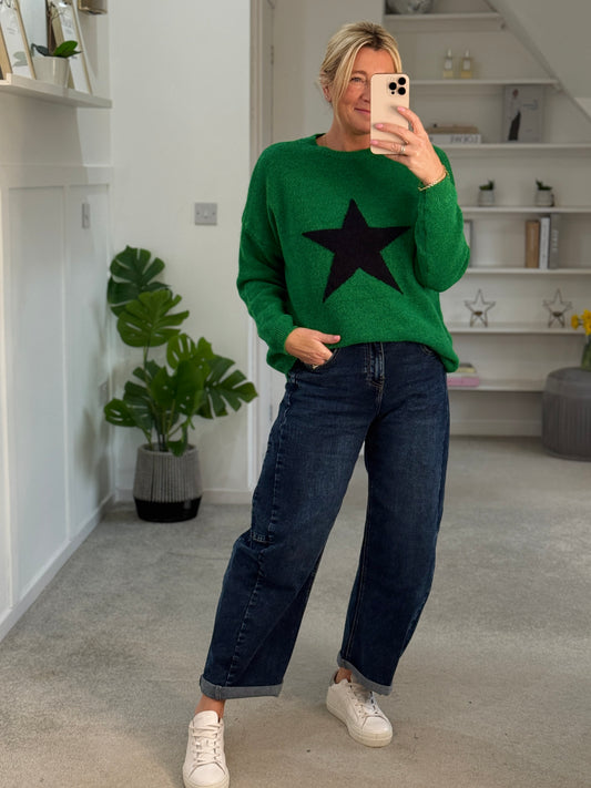 Green/Navy Star Jumper