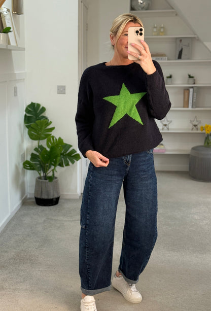 Navy/Green Star Jumper