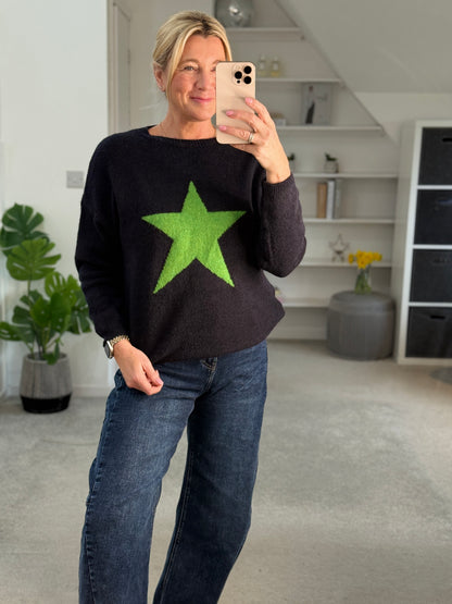 Navy/Green Star Jumper