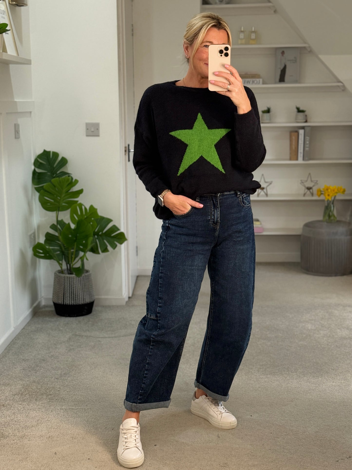 Navy/Green Star Jumper
