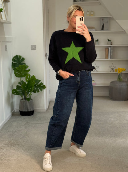 Navy/Green Star Jumper