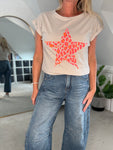 Stone Neon Leopard Star T shirt