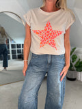 Stone Neon Leopard Star T shirt