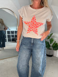 Stone Neon Leopard Star T shirt