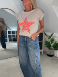 Stone Neon Leopard Star T shirt