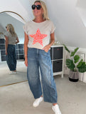 Stone Neon Leopard Star T shirt